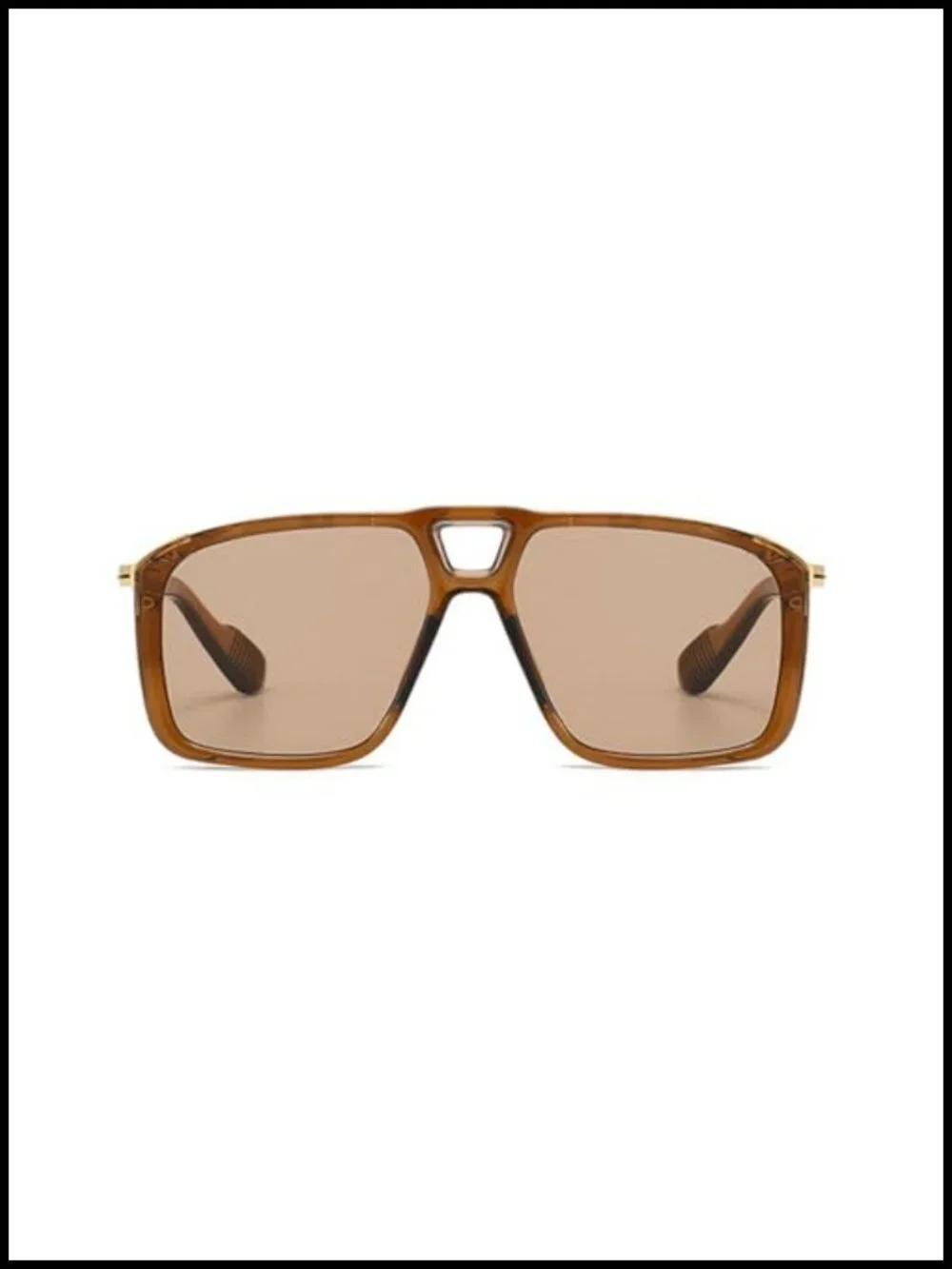 Retro Pilot Double Bridge Square Sunglasses UV400 Plastic